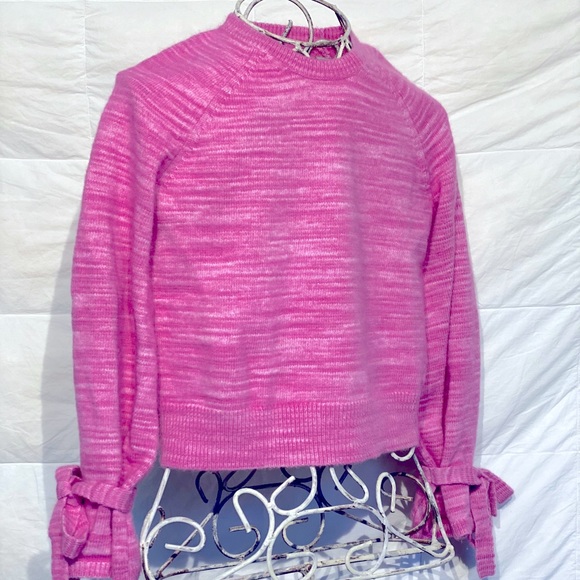 J.Crew pink collection tie sleeve sweater - Picture 7 of 7